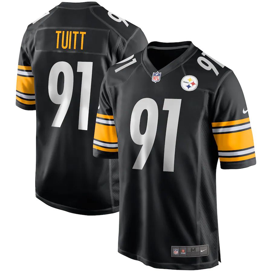 Men Pittsburgh Steelers 91 Stephon Tuitt Nike Black Game NFL Jersey